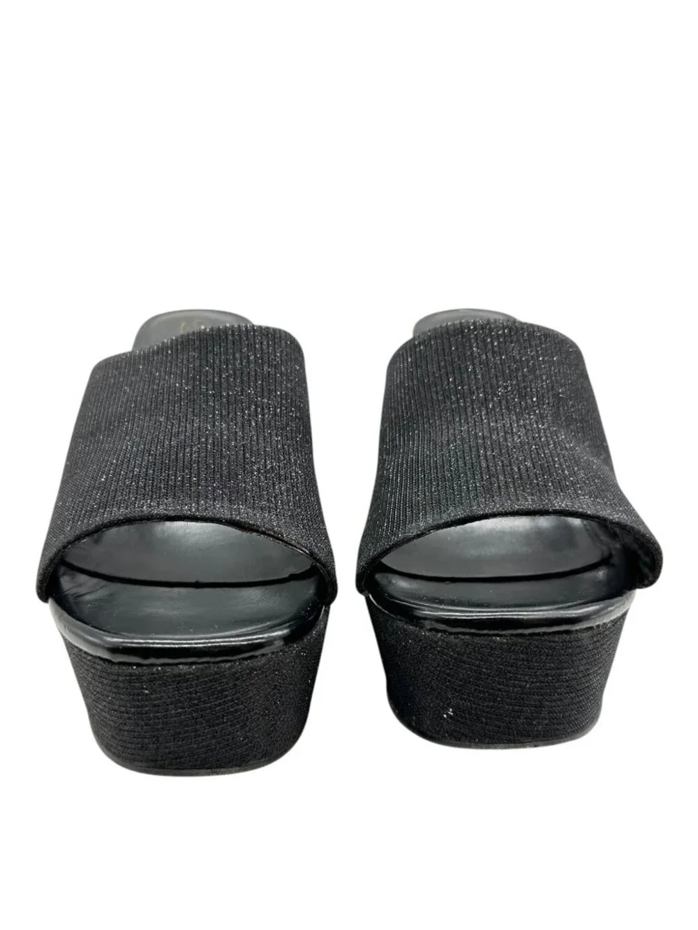 Cathy Din Arora-6 Platform Glitter Mule Sandals 8.5 Slide Shimmer Chunky Y2K